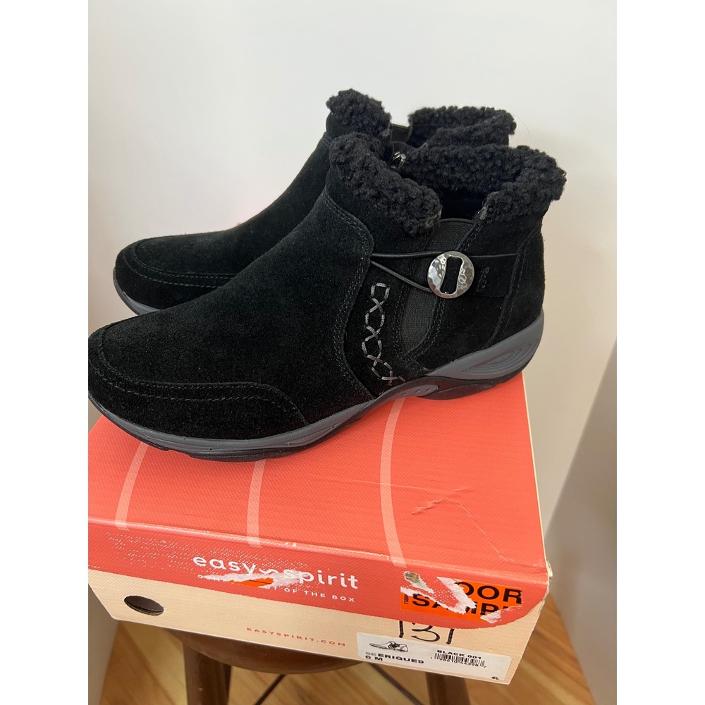 Easy Spirit Erique 9 Womens Black Suede Water Repellent Ankle Boots size 6M - Picture 7 of 12